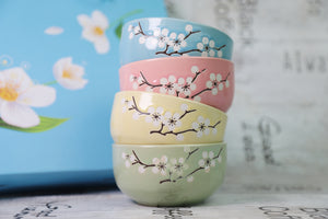 KoKobase Boxed Gift Set 4 Pairs Of Ceramics Chinese Chopsticks with Rice Bowls KOKOBASE