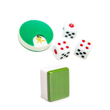 Load image into Gallery viewer, 🀄️ KOKOBASE Professional Aluminum Rigid Box Chinese Mahjong Game Set - Double Happiness (Green) - Includes 144 Medium Size Tiles, 3 Dice, and Wind Indicator  🎲 麻將麻雀鋁盒
