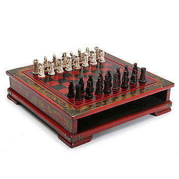 KoKobase Large Antique Chinese Terra-Cotta Warriors Chess Set Chess Board Chess KOKOBASE
