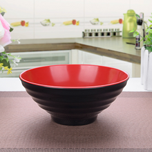 Load image into Gallery viewer, Versatile Red Melamine Ramen Bowl – 19.7cm Japanese-Style Noodle Soup Dish with Durable, Restaurant-Grade Construction for Home &amp; Commercial Use
