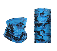 Load image into Gallery viewer, KOKOBASE Deep Blue Camo Multi Use Face Mask Cycling Neck Warmer Tube Scarf Snood Biker KOKOBASE

