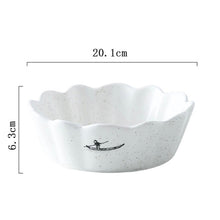 Load image into Gallery viewer, Kayaking Pure White Textured Japanese Style Porcelain Chrysanthemum Bowl
