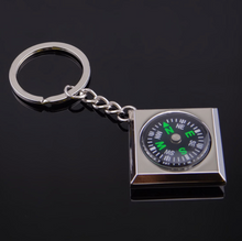 Load image into Gallery viewer, Compass Keychain - Square Compass Keyring
