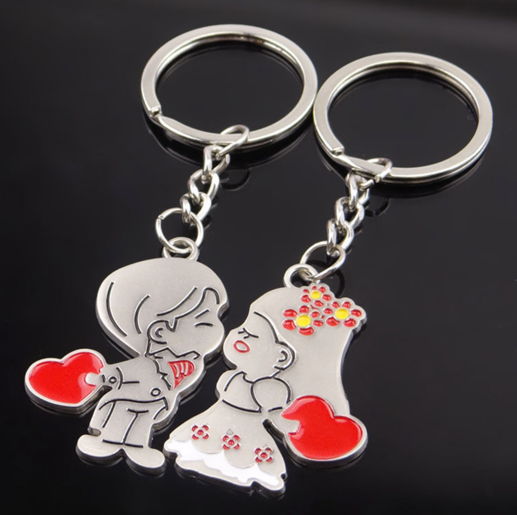 Groom and Bride Keychains - Couples Keychain