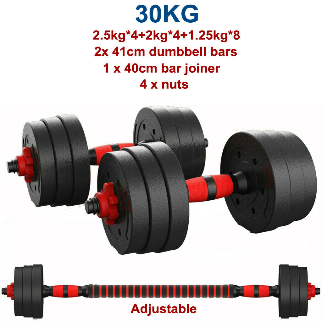 KoKobase 30KG Vinyl Dumbbell Set Fitness Exercise Gym 66LBS KOKOBASE
