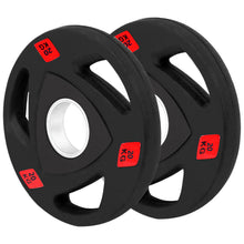 Load image into Gallery viewer, ProGrade Tri-Grip Olympic Weight Plates - Rubber Coated Cast Iron - 2.5KG to 25KG Sets - 2&quot; Olympic Barbell Compatible
