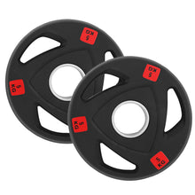 Load image into Gallery viewer, ProGrade Tri-Grip Olympic Weight Plates - Rubber Coated Cast Iron - 2.5KG to 25KG Sets - 2&quot; Olympic Barbell Compatible
