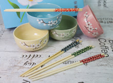 Load image into Gallery viewer, KoKobase Boxed Gift Set 4 Pairs Of Ceramics Chinese Chopsticks with Rice Bowls KOKOBASE
