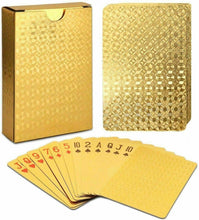 Load image into Gallery viewer, Card Game Poker Gold 24K Plated Waterproof Durable Flexible Playing Gaming

