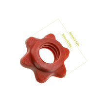 Load image into Gallery viewer, 4pcs 1&quot; Red Plastic Dumbbell Bar Spin-Lock Collars – Hexagonal Nut Design
