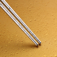 Load image into Gallery viewer, PAIRS STAINLESS STEEL METAL TWIST TRADITIONAL CHINESE CHOPSTICKS
