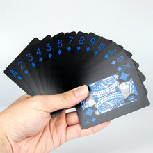 Load image into Gallery viewer, Blue Waterproof Black Poker Playing Cards Plastic PVC Poker Creative Gift Durable
