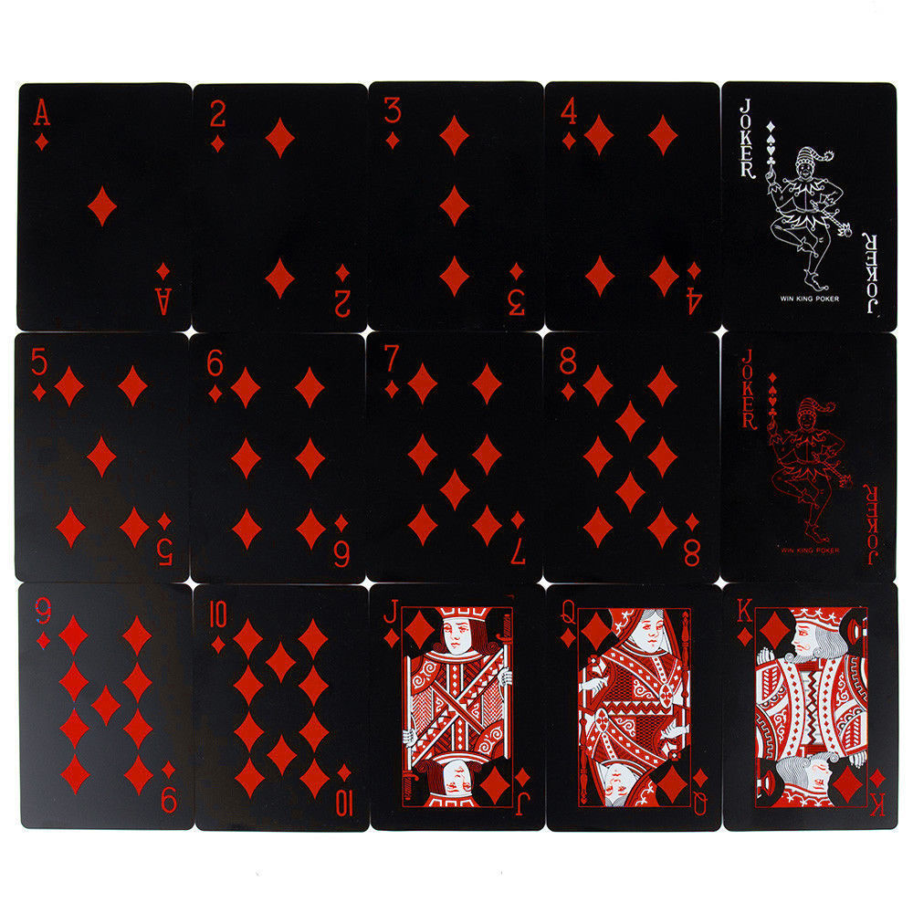 Blue Waterproof Black Poker Playing Cards Plastic PVC Poker Creative Gift Durable