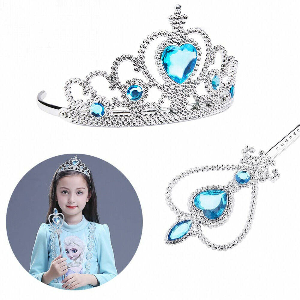 Vicloon Ice Princess Elsa Accessories Set  Tiara Crown and Magic Wand Girls Gift
