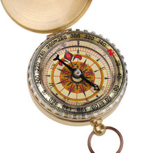 Load image into Gallery viewer, Pocket Noctilucent Compass Brass Hiking Camping
