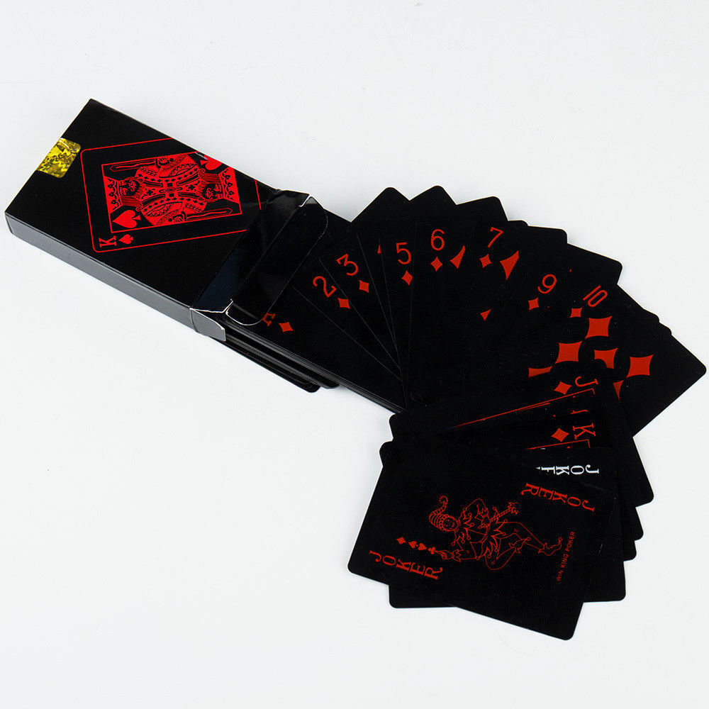 Blue Waterproof Black Poker Playing Cards Plastic PVC Poker Creative Gift Durable