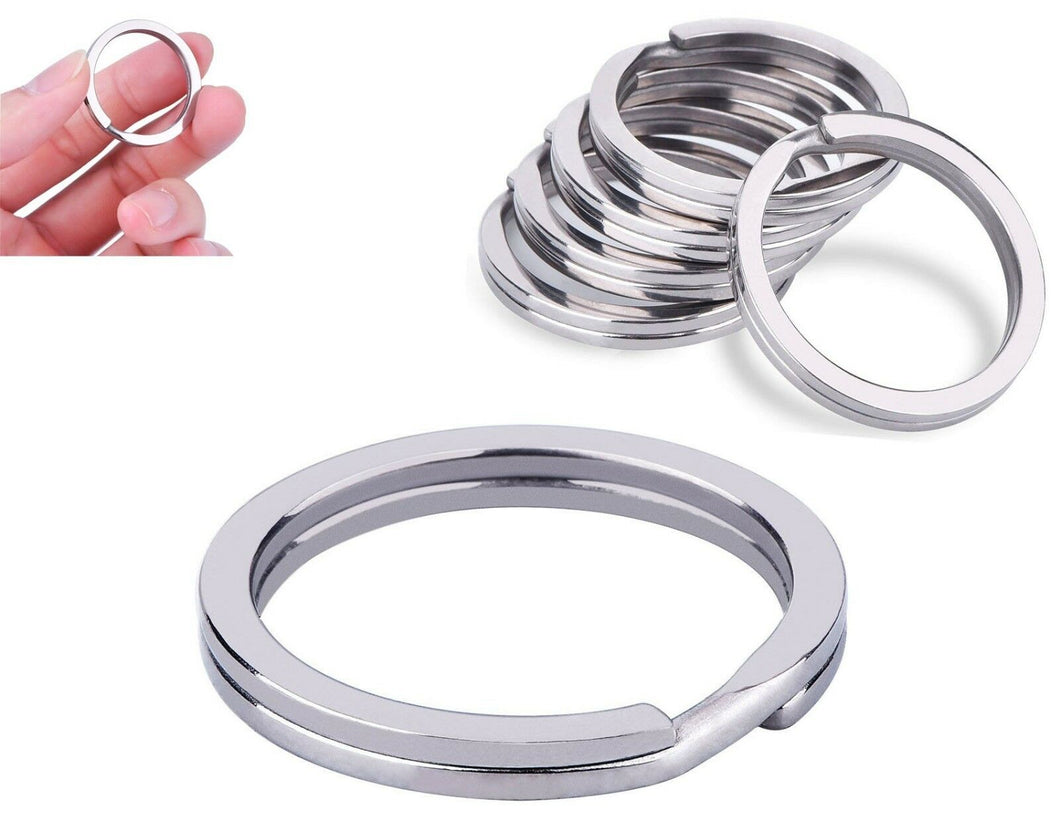 🔗 Premium 30mm Stainless Steel Flat Split Rings - Perfect for Keychains, Jewelry, and Crafts - Silver, Durable, and Versatile 🔑