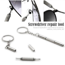 Load image into Gallery viewer, 3 in 1 Mini Screwdriver Tool Repair set keyring for Watch, Glasses, Mobile Phone
