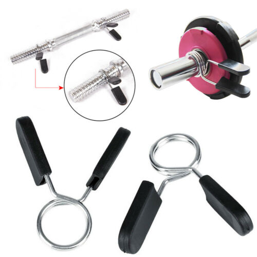 2Pcs 25mm Weight Spring Collars Clips Dumbbell Barbell Clamp Bar-1